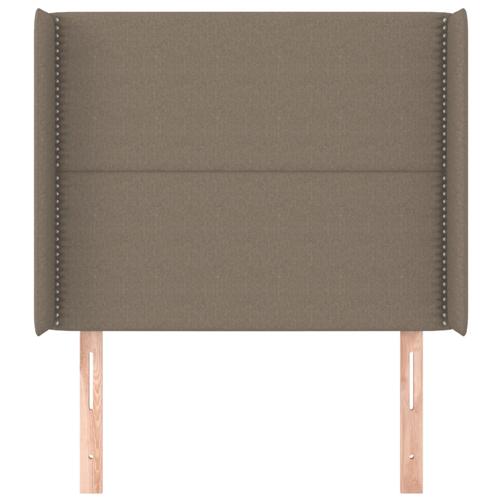 Hoofdbord met randen 103x16x118/128 cm stof taupe is nu te koop bij PeponiXL, paradijselijk wonen!
