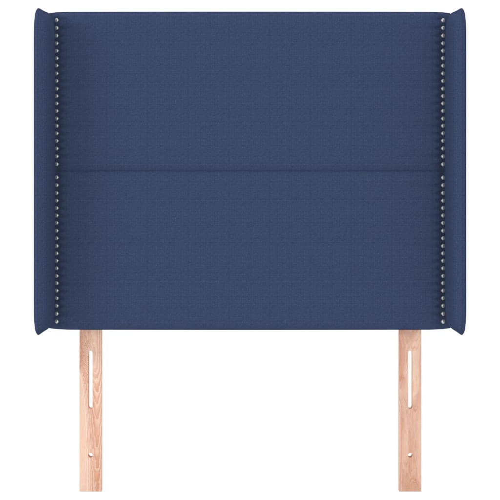 Hoofdbord met randen 103x16x118/128 cm stof blauw is nu te koop bij PeponiXL, paradijselijk wonen!