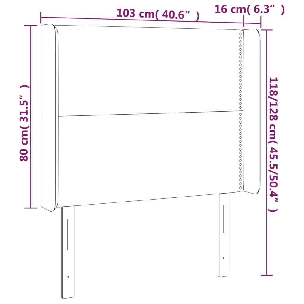 Hoofdbord met randen 103x16x118/128 cm stof blauw is nu te koop bij PeponiXL, paradijselijk wonen!