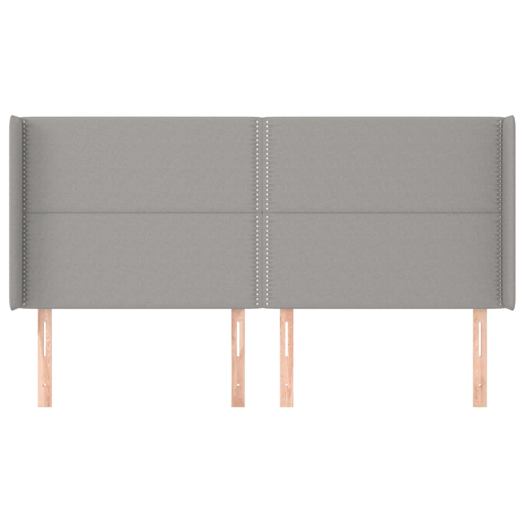 Hoofdbord met randen 183x16x118/128 cm stof lichtgrijs is nu te koop bij PeponiXL, paradijselijk wonen!