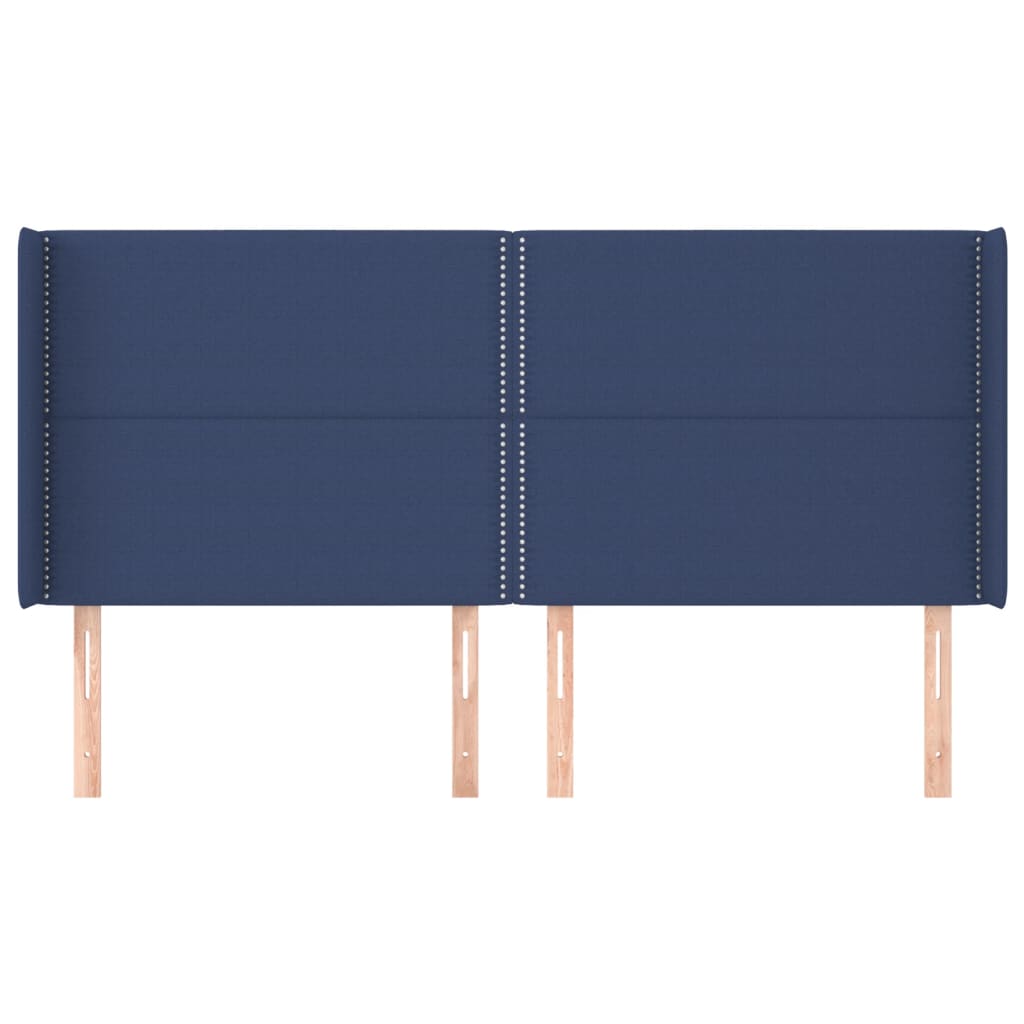 Hoofdbord met randen 183x16x118/128 cm stof blauw is nu te koop bij PeponiXL, paradijselijk wonen!