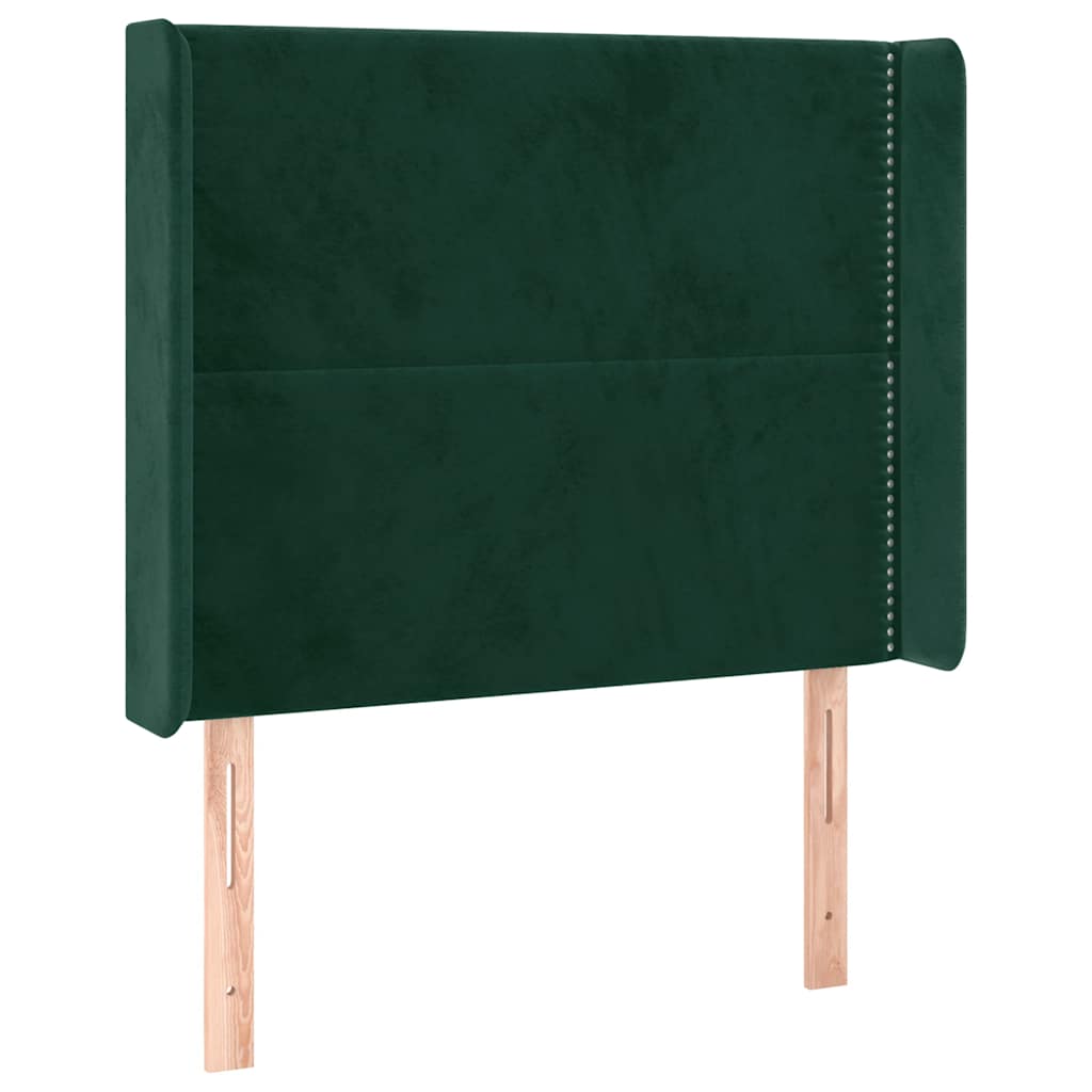 Hoofdbord met randen 103x16x118/128 cm fluweel donkergroen is nu te koop bij PeponiXL, paradijselijk wonen!
