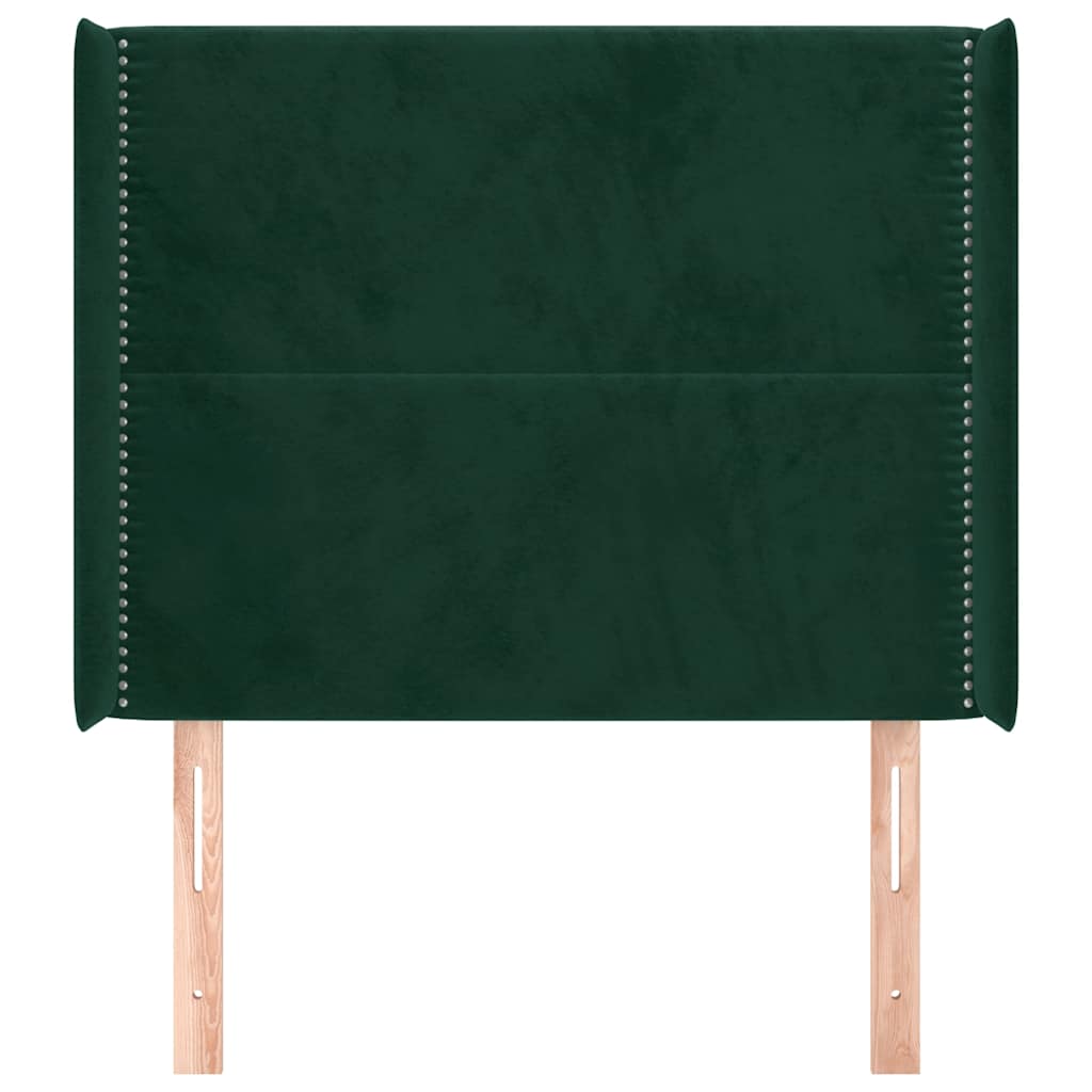 Hoofdbord met randen 103x16x118/128 cm fluweel donkergroen is nu te koop bij PeponiXL, paradijselijk wonen!