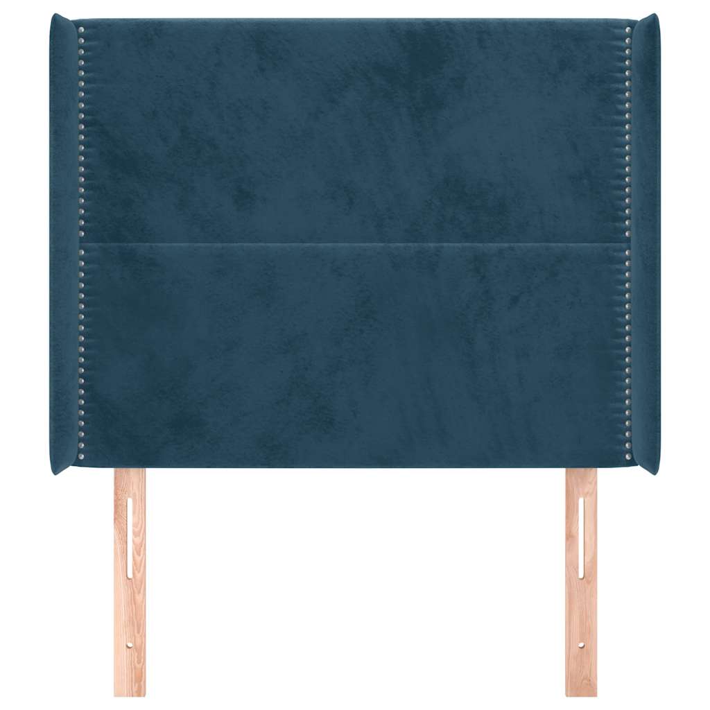 Hoofdbord met randen 103x16x118/128 cm fluweel donkerblauw is nu te koop bij PeponiXL, paradijselijk wonen!