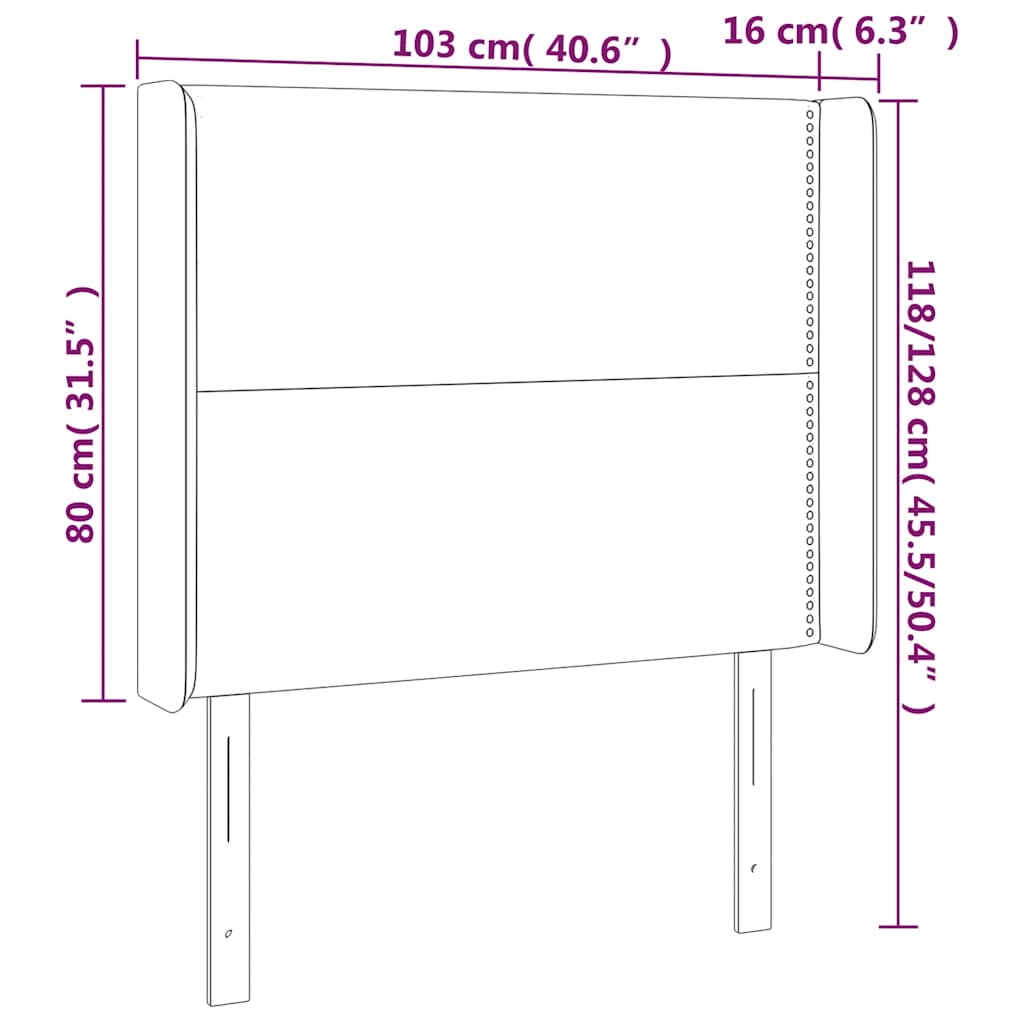 Hoofdbord met randen 103x16x118/128 cm fluweel donkerblauw is nu te koop bij PeponiXL, paradijselijk wonen!