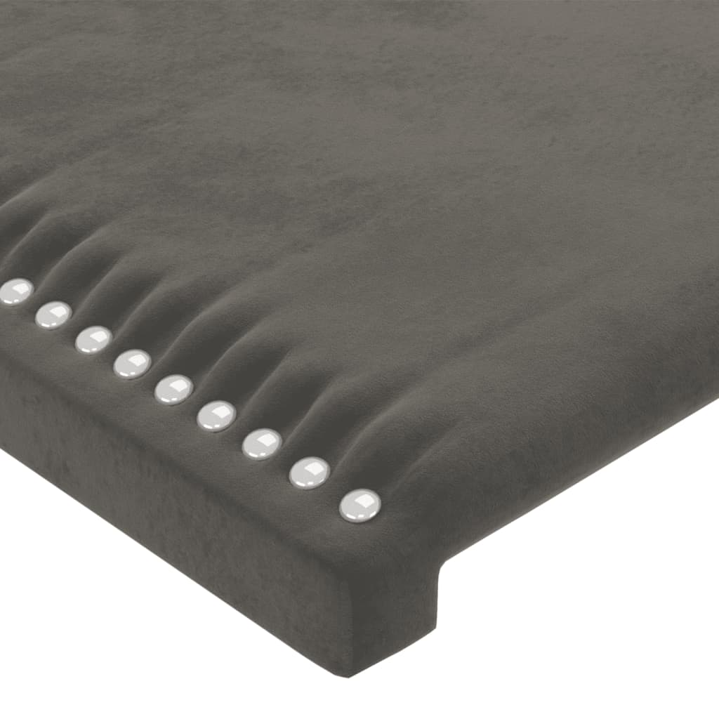 Hoofdbord met randen 147x16x118/128 cm fluweel donkergrijs is nu te koop bij PeponiXL, paradijselijk wonen!