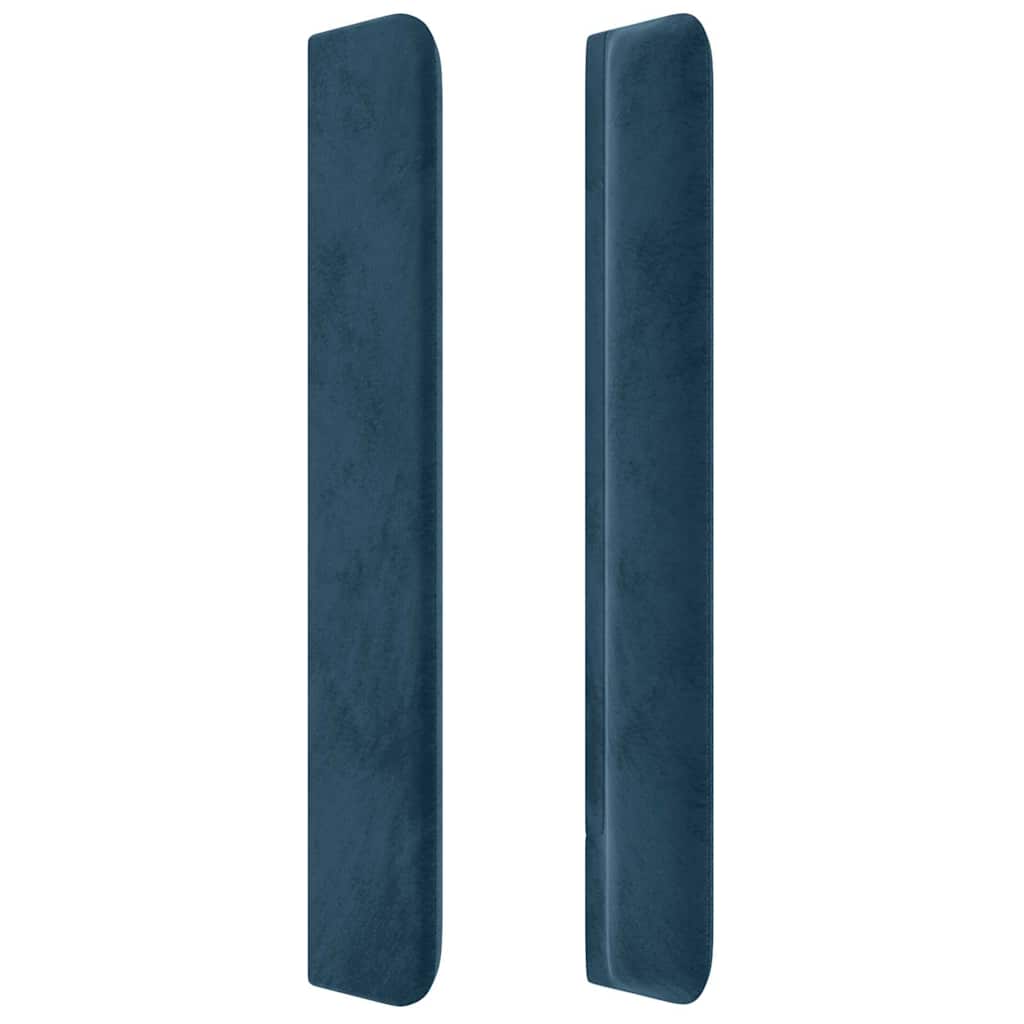 Hoofdbord met randen 163x16x118/128 cm fluweel donkerblauw is nu te koop bij PeponiXL, paradijselijk wonen!