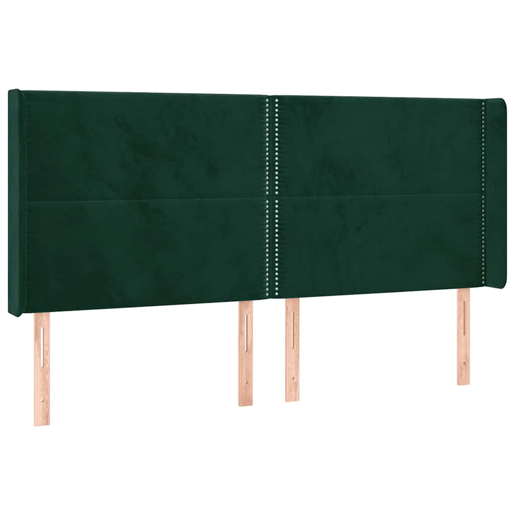 Hoofdbord met randen 183x16x118/128 cm fluweel donkergroen is nu te koop bij PeponiXL, paradijselijk wonen!