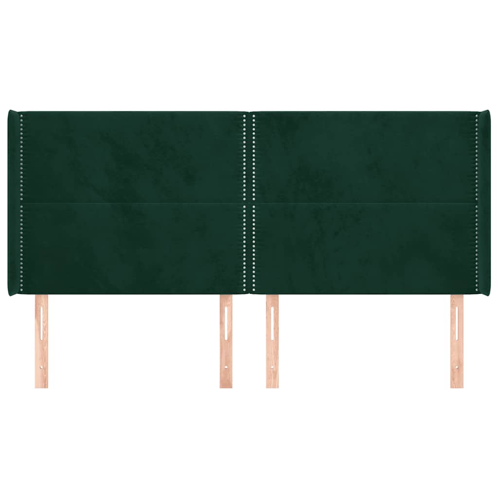 Hoofdbord met randen 183x16x118/128 cm fluweel donkergroen is nu te koop bij PeponiXL, paradijselijk wonen!