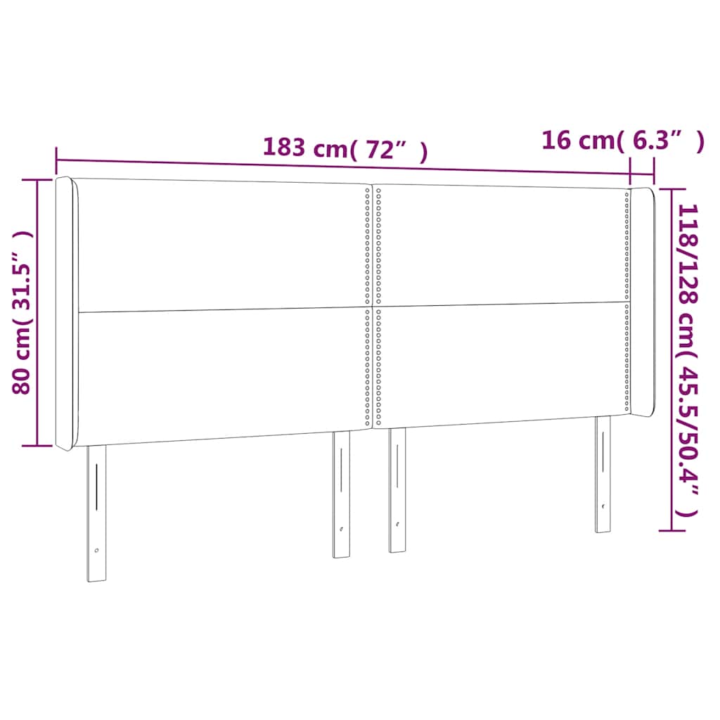 Hoofdbord met randen 183x16x118/128 cm fluweel donkergroen is nu te koop bij PeponiXL, paradijselijk wonen!