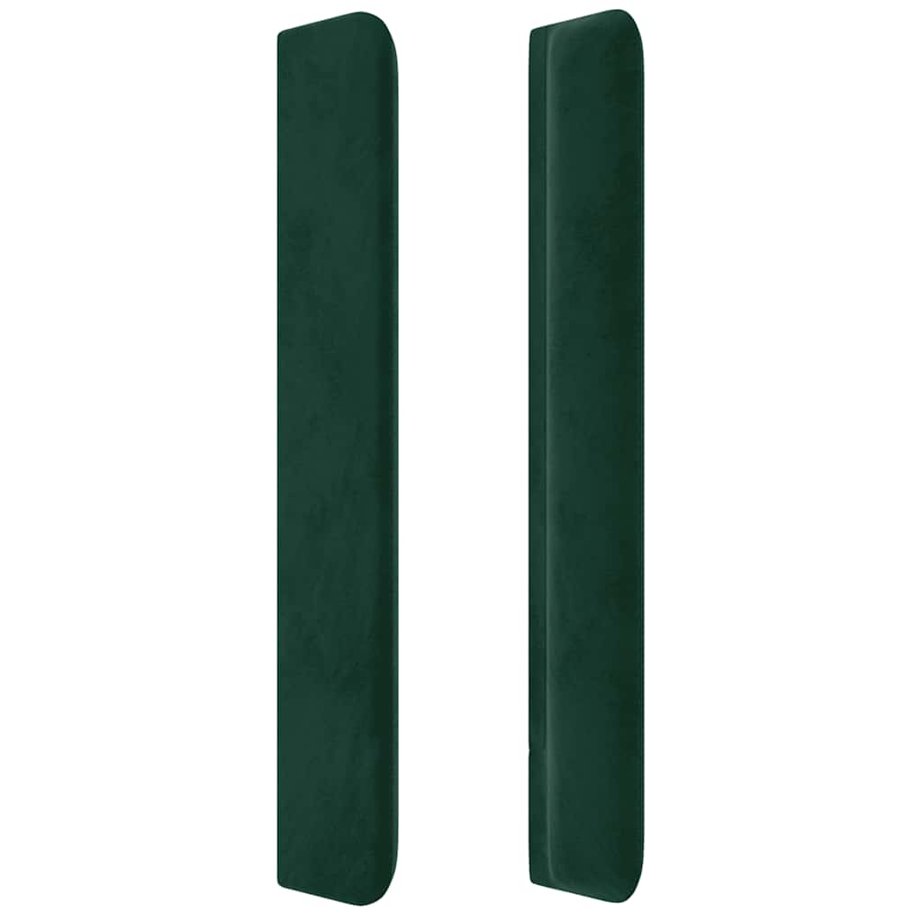 Hoofdbord met randen 203x16x118/128 cm fluweel donkergroen is nu te koop bij PeponiXL, paradijselijk wonen!