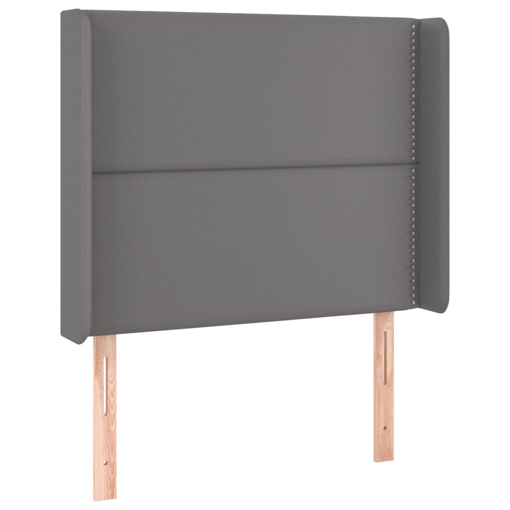 Hoofdbord met randen 93x16x118/128 cm kunstleer grijs is nu te koop bij PeponiXL, paradijselijk wonen!
