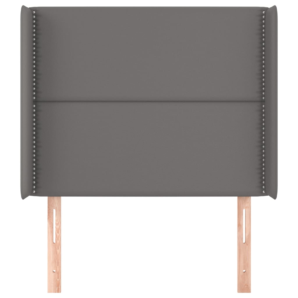 Hoofdbord met randen 93x16x118/128 cm kunstleer grijs is nu te koop bij PeponiXL, paradijselijk wonen!