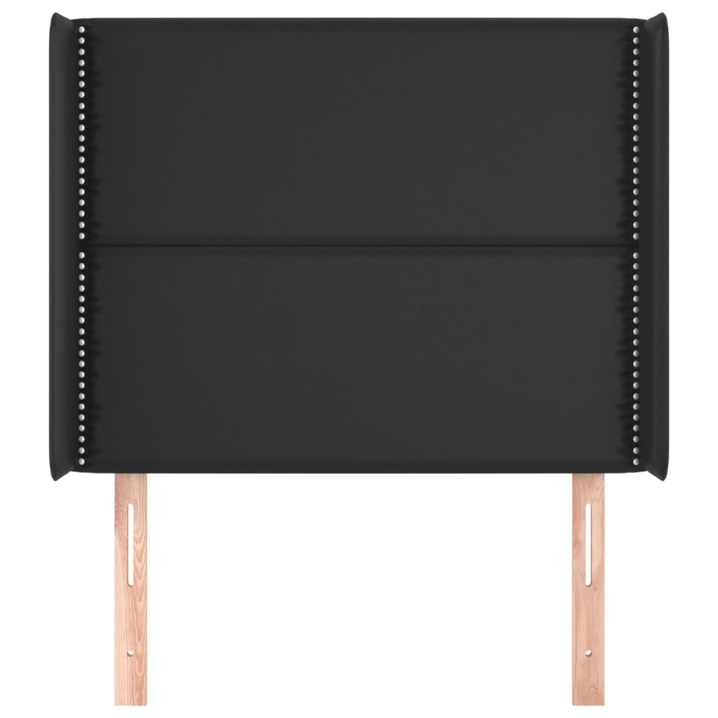 Hoofdbord met randen 103x16x118/128 cm kunstleer zwart is nu te koop bij PeponiXL, paradijselijk wonen!
