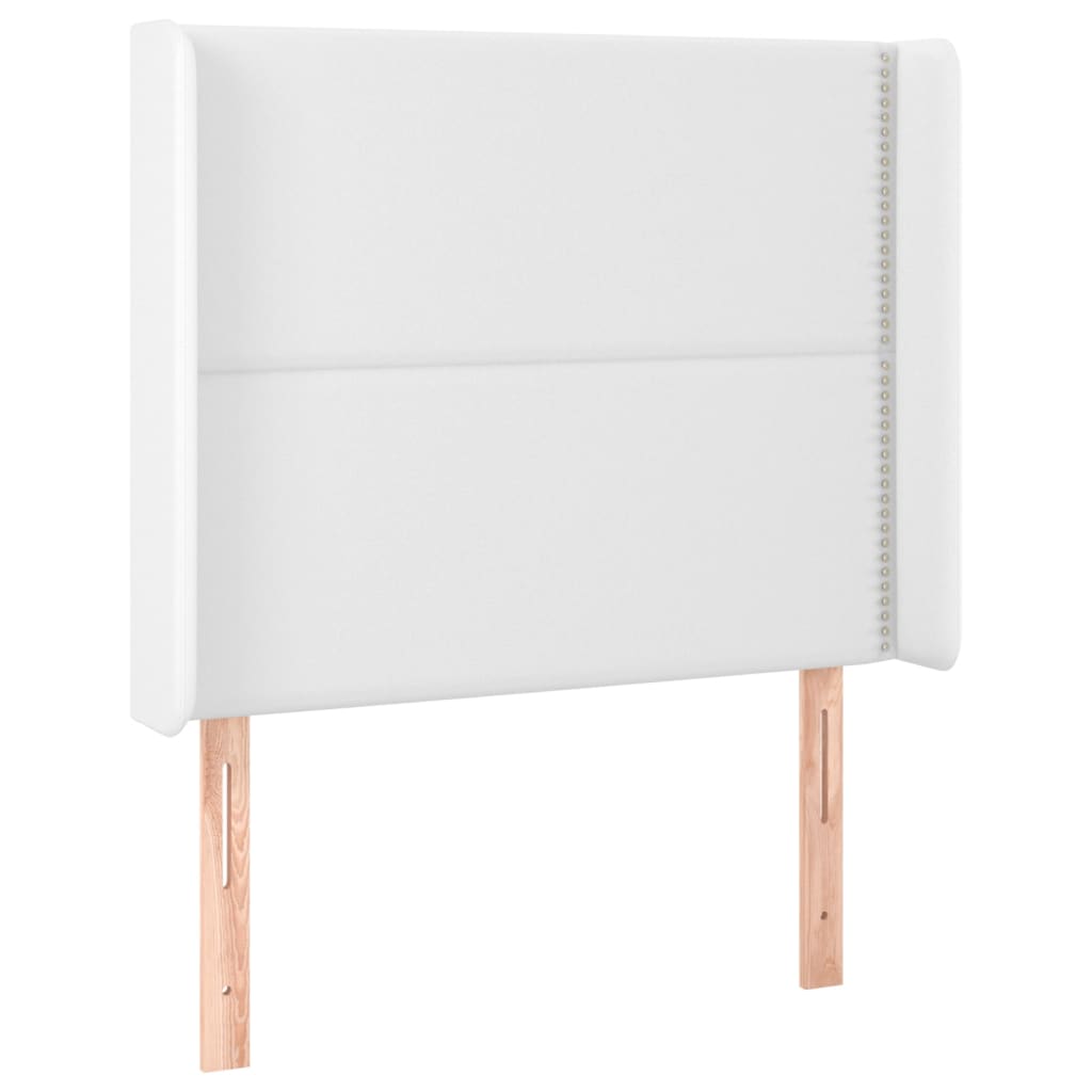Hoofdbord met randen 103x16x118/128 cm kunstleer wit is nu te koop bij PeponiXL, paradijselijk wonen!