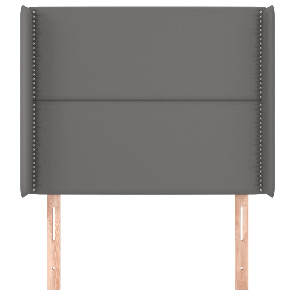 Hoofdbord met randen 103x16x118/128 cm kunstleer grijs is nu te koop bij PeponiXL, paradijselijk wonen!