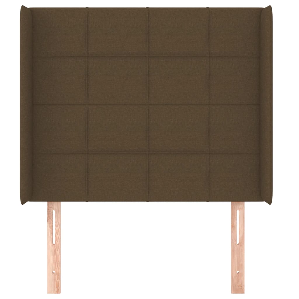 Hoofdbord met randen 93x16x118/128 cm stof donkerbruin is nu te koop bij PeponiXL, paradijselijk wonen!