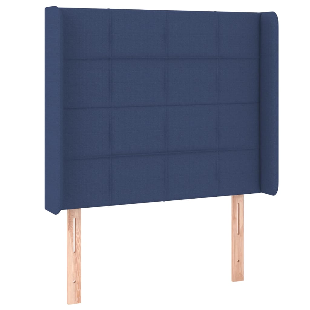 Hoofdbord met randen 93x16x118/128 cm stof blauw is nu te koop bij PeponiXL, paradijselijk wonen!