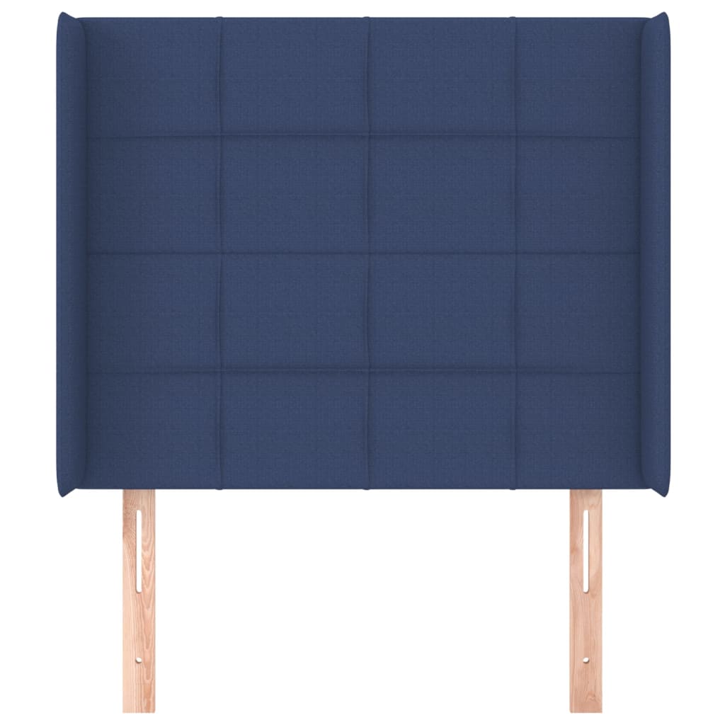 Hoofdbord met randen 93x16x118/128 cm stof blauw is nu te koop bij PeponiXL, paradijselijk wonen!