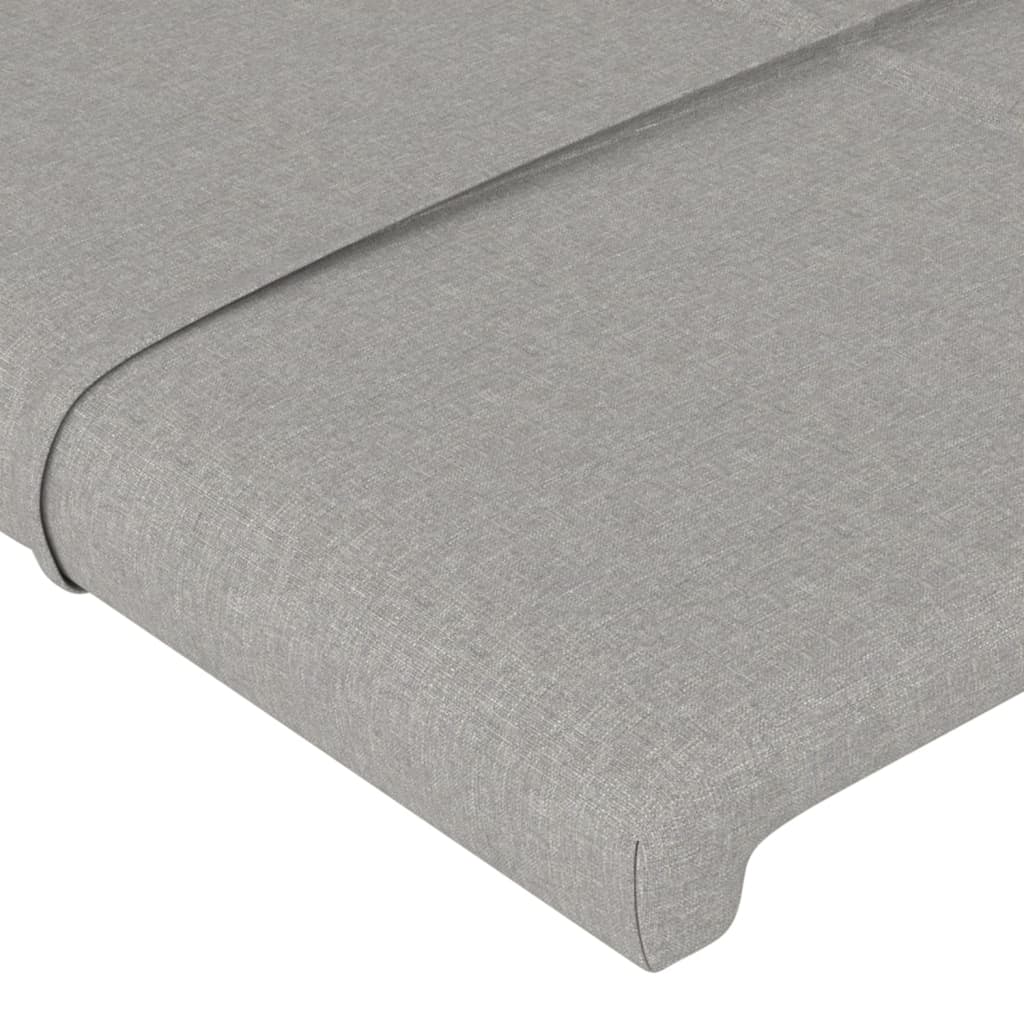 Hoofdbord met randen 103x16x118/128 cm stof lichtgrijs is nu te koop bij PeponiXL, paradijselijk wonen!