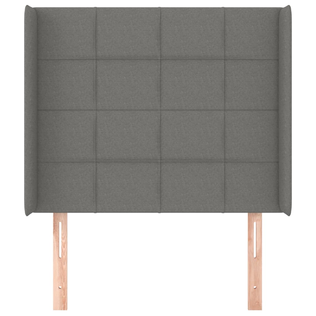Hoofdbord met randen 103x16x118/128 cm stof donkergrijs is nu te koop bij PeponiXL, paradijselijk wonen!
