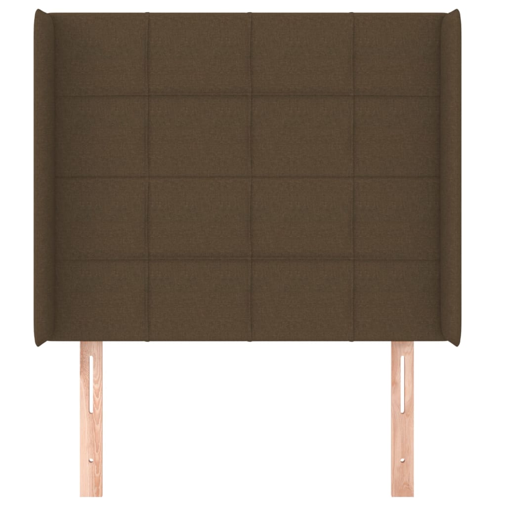 Hoofdbord met randen 103x16x118/128 cm stof donkerbruin is nu te koop bij PeponiXL, paradijselijk wonen!