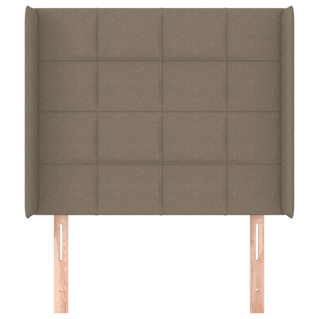 Hoofdbord met randen 103x16x118/128 cm stof taupe is nu te koop bij PeponiXL, paradijselijk wonen!