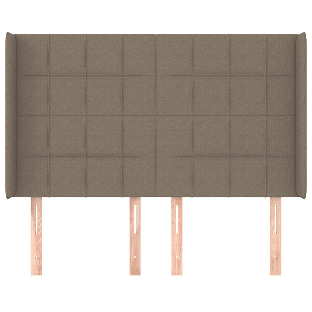 Hoofdbord met randen 147x16x118/128 cm stof taupe is nu te koop bij PeponiXL, paradijselijk wonen!