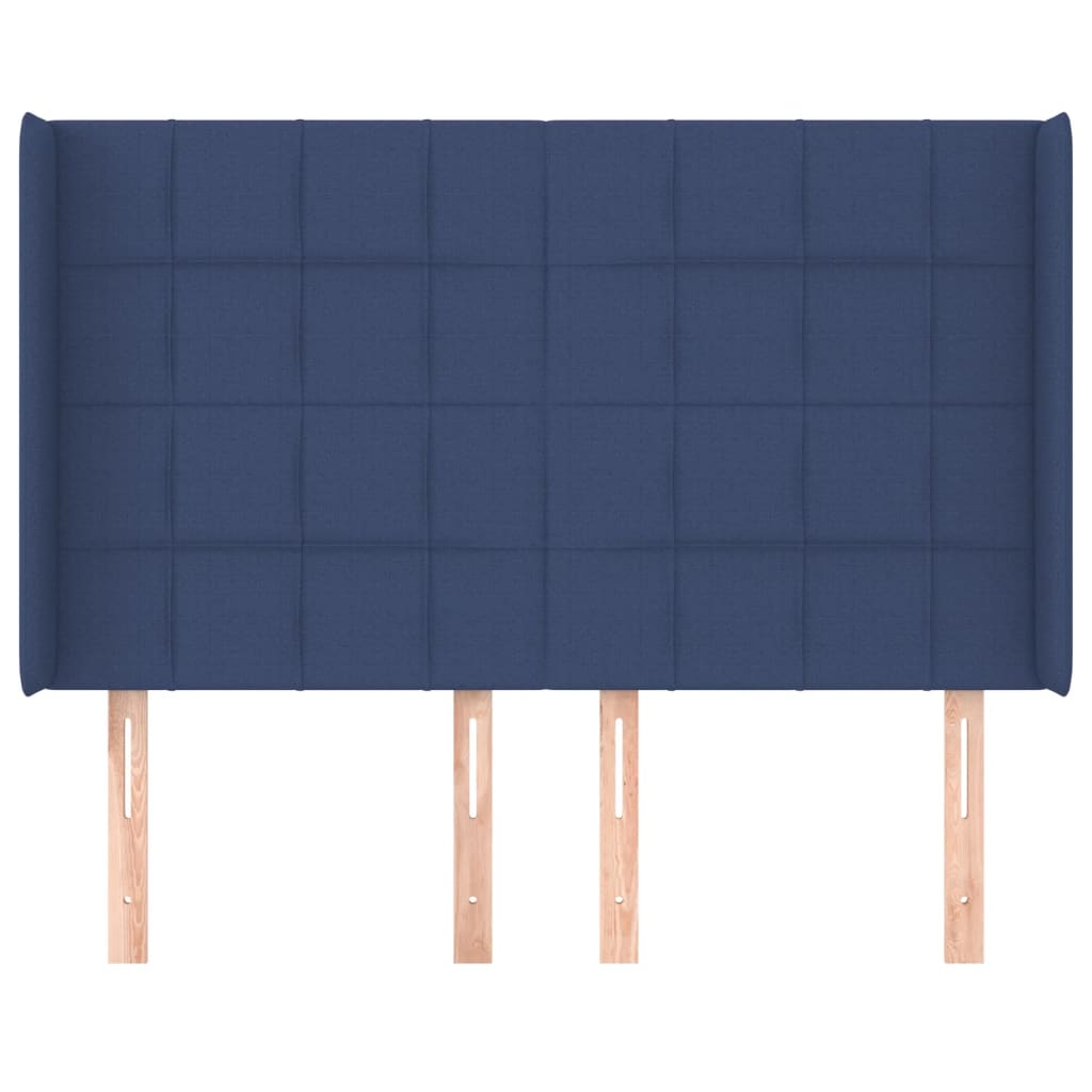 Hoofdbord met randen 147x16x118/128 cm stof blauw is nu te koop bij PeponiXL, paradijselijk wonen!