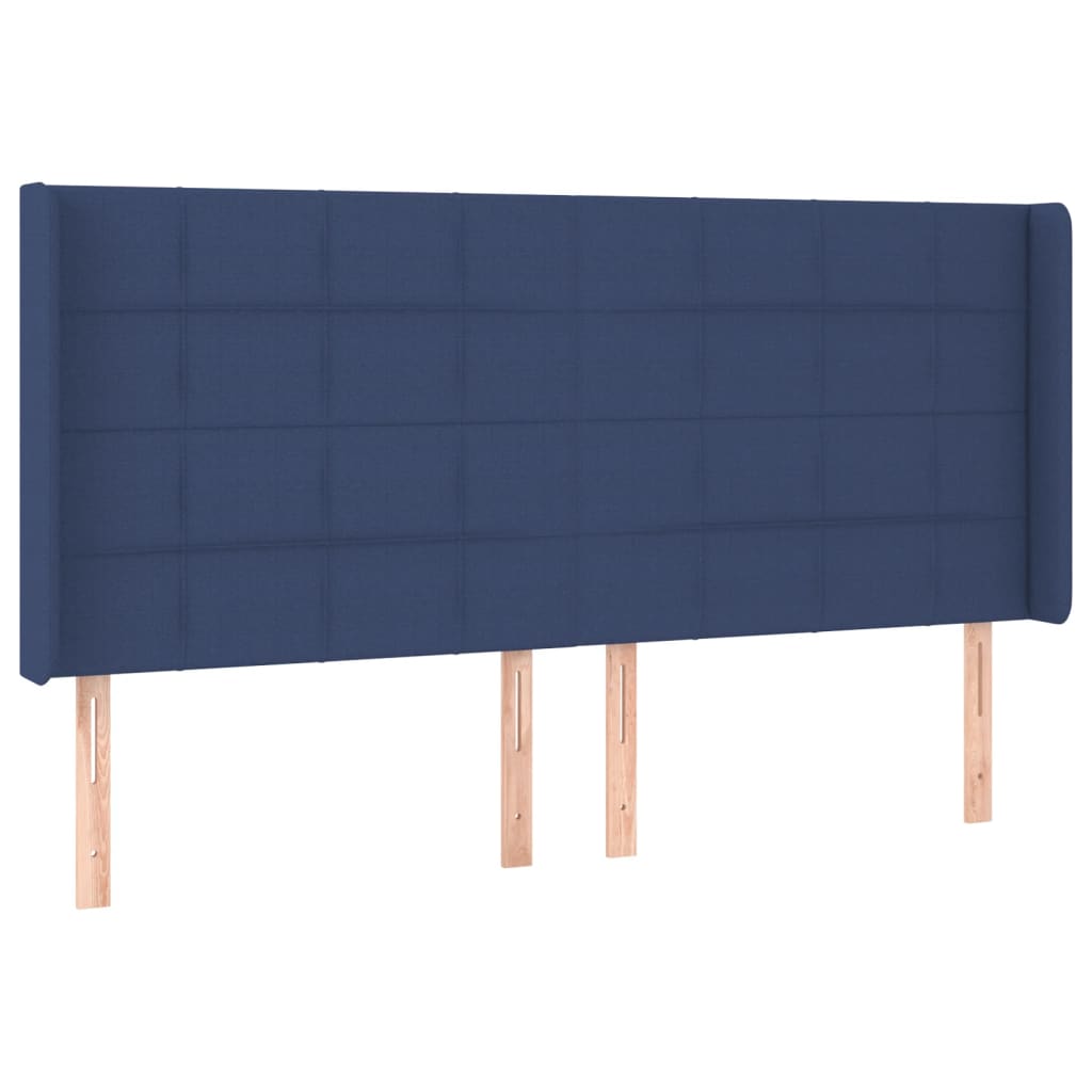 Hoofdbord met randen 163x16x118/128 cm stof blauw is nu te koop bij PeponiXL, paradijselijk wonen!