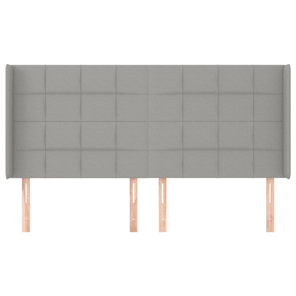 Hoofdbord met randen 183x16x118/128 cm stof lichtgrijs is nu te koop bij PeponiXL, paradijselijk wonen!