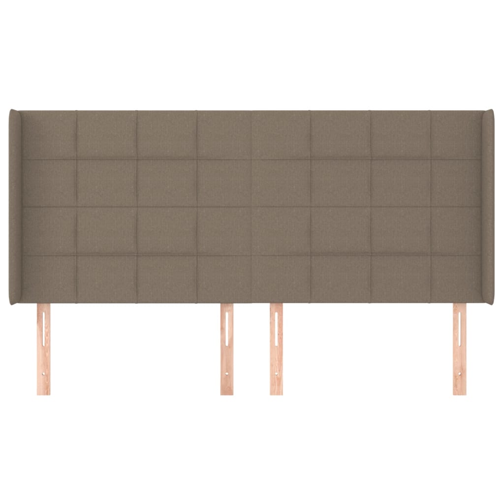 Hoofdbord met randen 183x16x118/128 cm stof taupe is nu te koop bij PeponiXL, paradijselijk wonen!