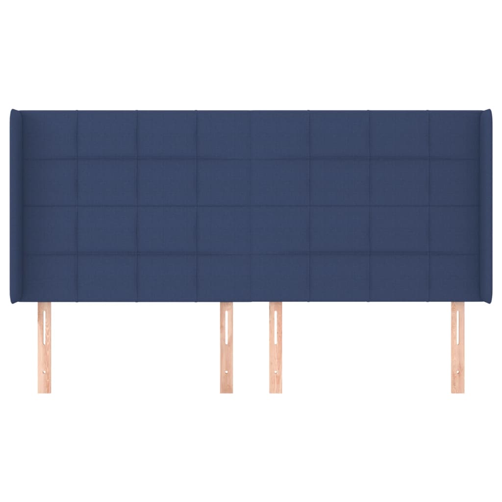 Hoofdbord met randen 183x16x118/128 cm stof blauw is nu te koop bij PeponiXL, paradijselijk wonen!