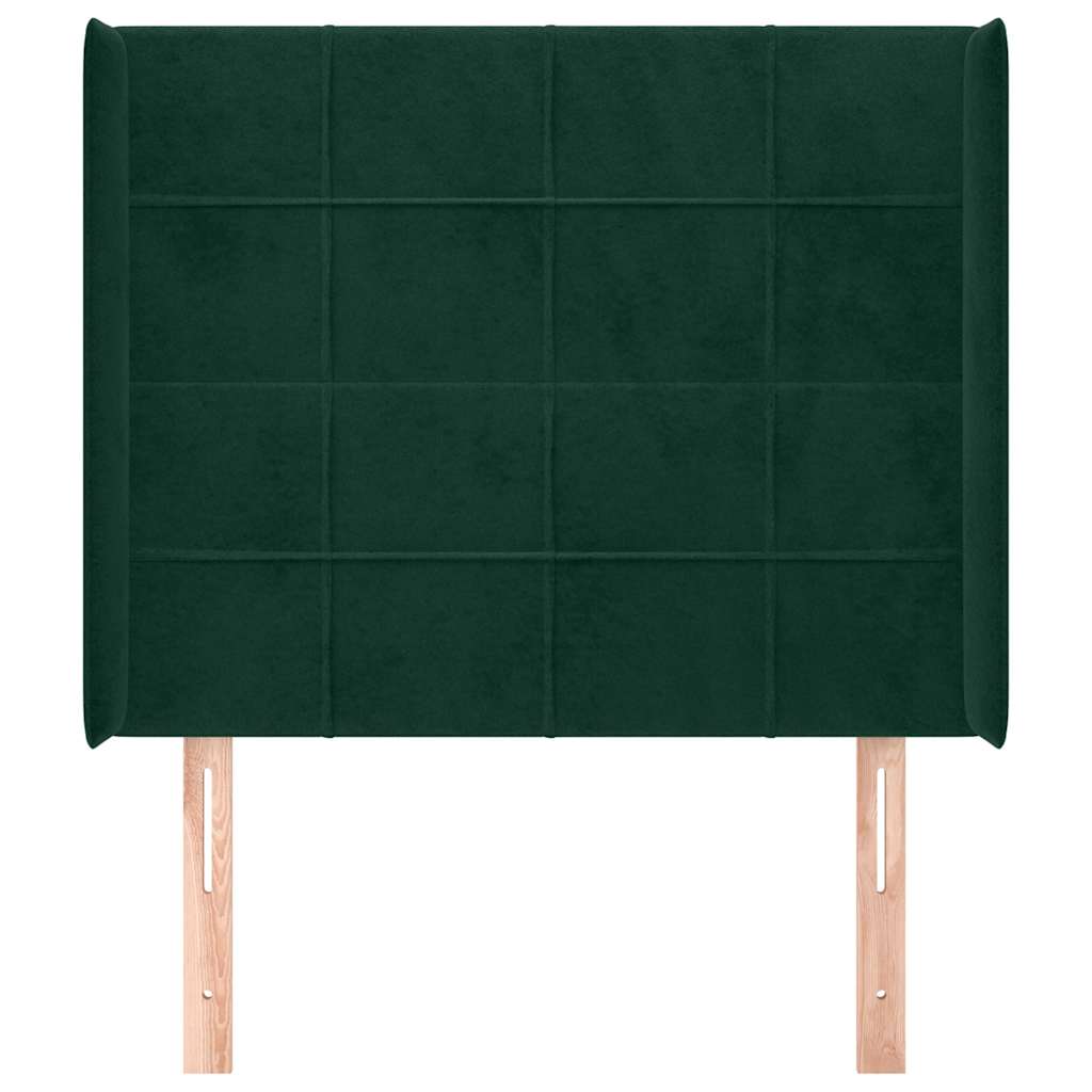 Hoofdbord met randen 83x16x118/128 cm fluweel groen is nu te koop bij PeponiXL, paradijselijk wonen!