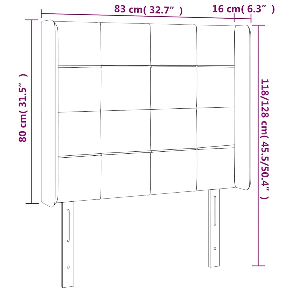 Hoofdbord met randen 83x16x118/128 cm fluweel groen is nu te koop bij PeponiXL, paradijselijk wonen!