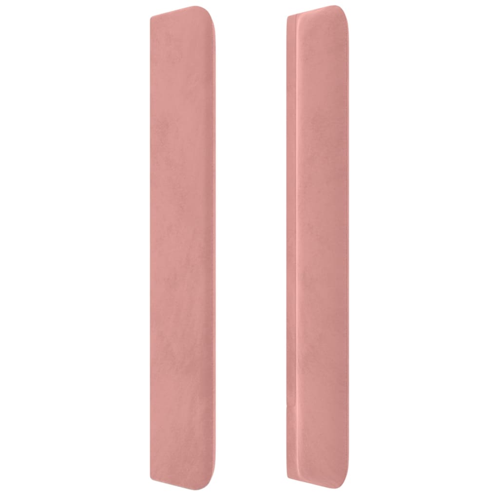 Hoofdbord met randen 163x16x118/128 cm fluweel roze is nu te koop bij PeponiXL, paradijselijk wonen!