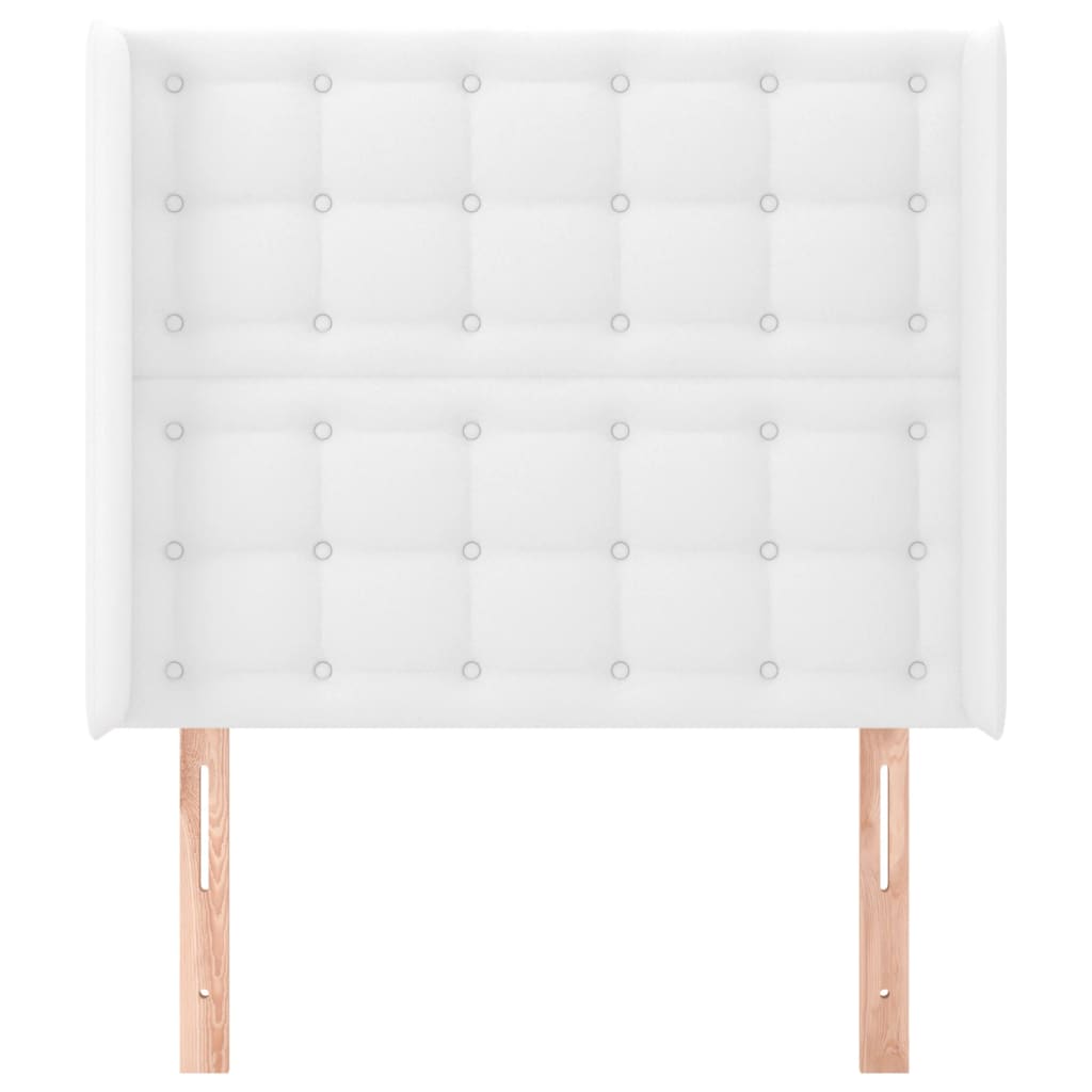 Hoofdbord met randen 83x16x118/128 cm kunstleer wit is nu te koop bij PeponiXL, paradijselijk wonen!