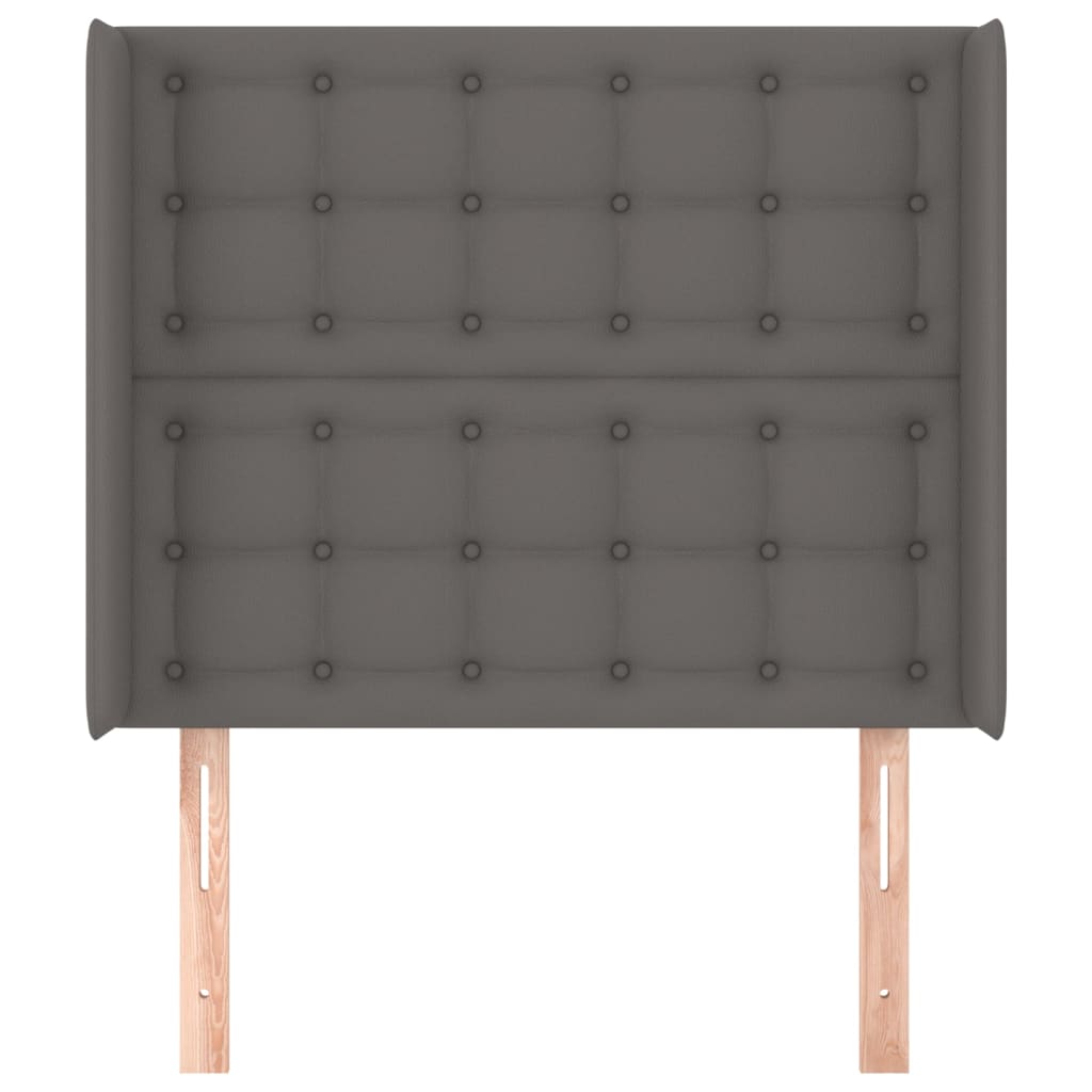 Hoofdbord met randen 83x16x118/128 cm kunstleer grijs is nu te koop bij PeponiXL, paradijselijk wonen!