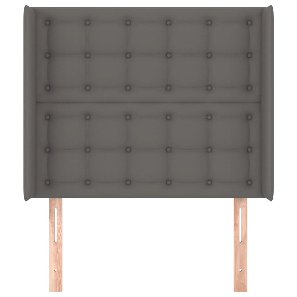 Hoofdbord met randen 93x16x118/128 cm kunstleer grijs is nu te koop bij PeponiXL, paradijselijk wonen!