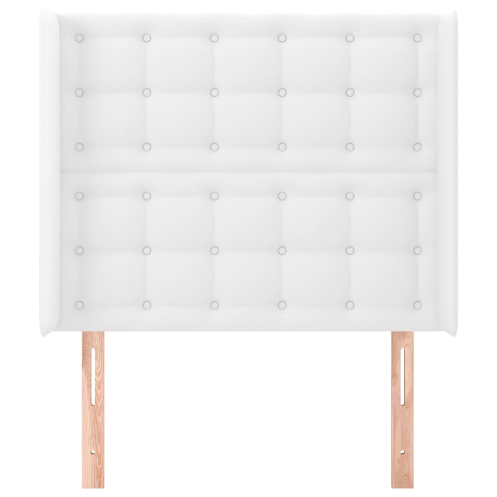 Hoofdbord met randen 103x16x118/128 cm kunstleer wit is nu te koop bij PeponiXL, paradijselijk wonen!