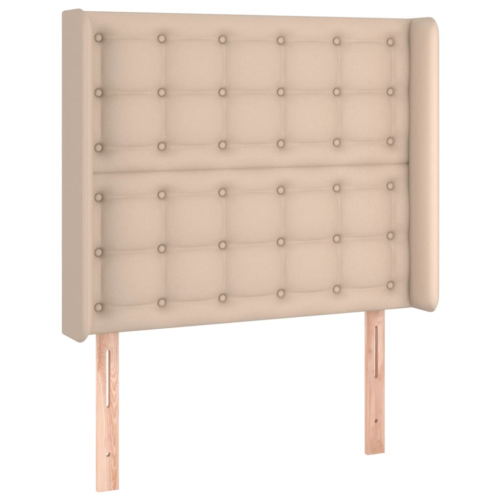 Hoofdbord met randen 103x16x118/128cm kunstleer cappuccinokleur is nu te koop bij PeponiXL, paradijselijk wonen!