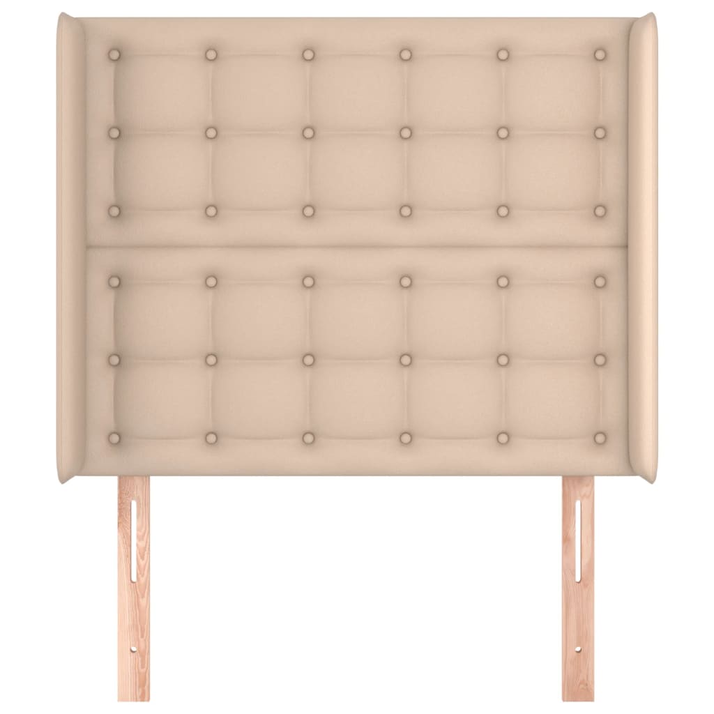 Hoofdbord met randen 103x16x118/128cm kunstleer cappuccinokleur is nu te koop bij PeponiXL, paradijselijk wonen!