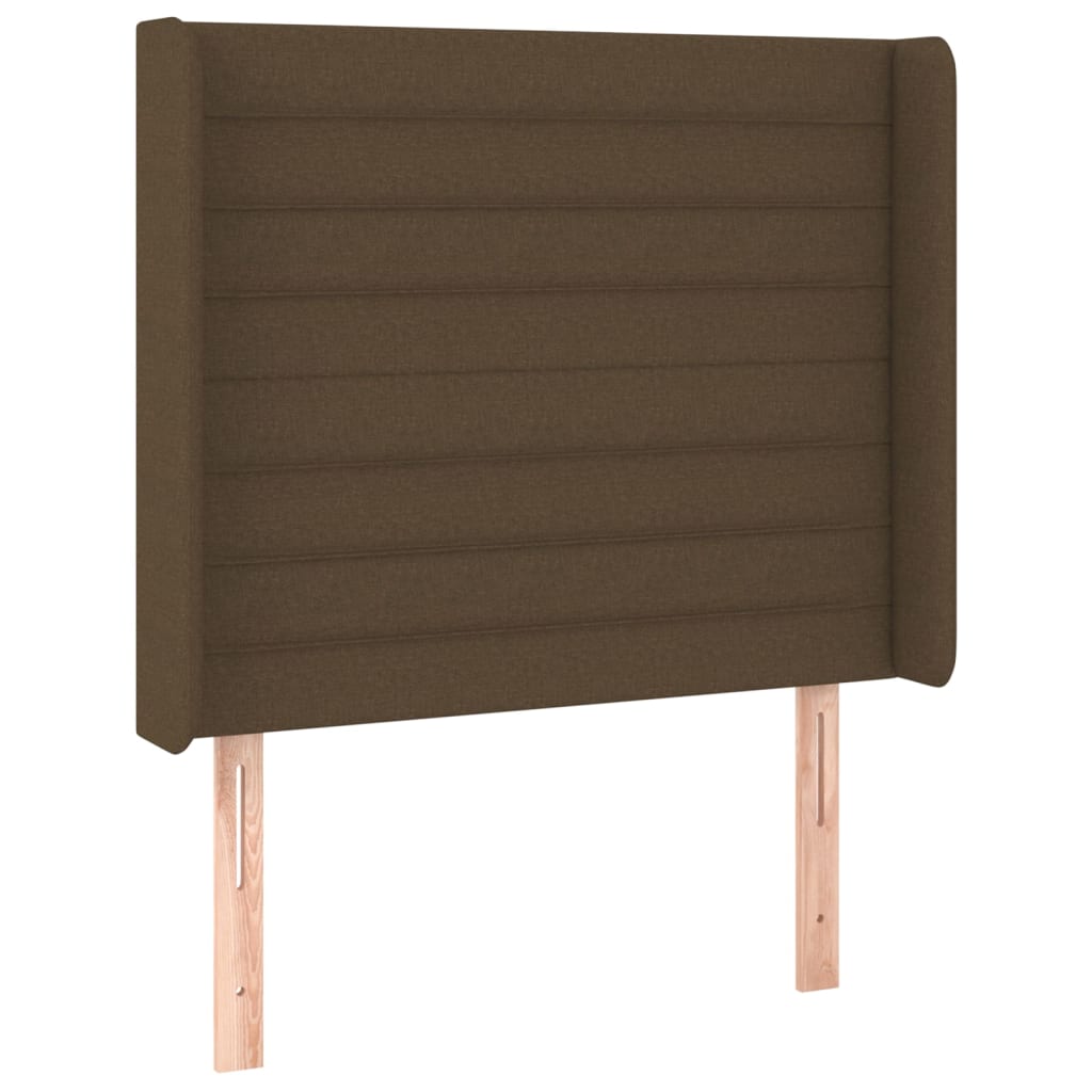Hoofdbord met randen 83x16x118/128 cm stof donkerbruin is nu te koop bij PeponiXL, paradijselijk wonen!