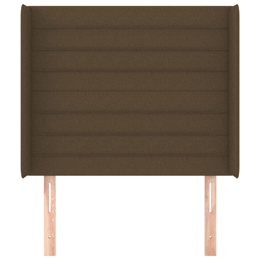 Hoofdbord met randen 83x16x118/128 cm stof donkerbruin is nu te koop bij PeponiXL, paradijselijk wonen!