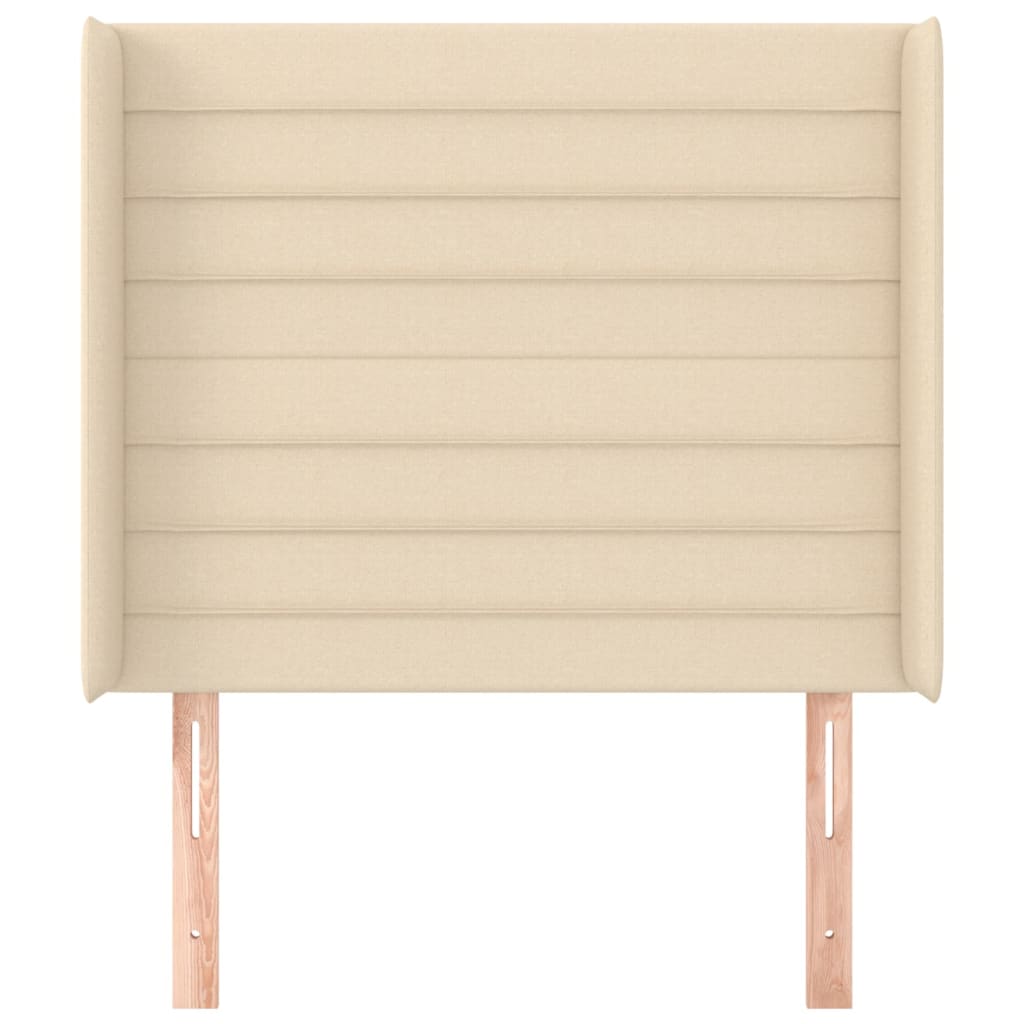 Hoofdbord met randen 83x16x118/128 cm stof crèmekleurig is nu te koop bij PeponiXL, paradijselijk wonen!