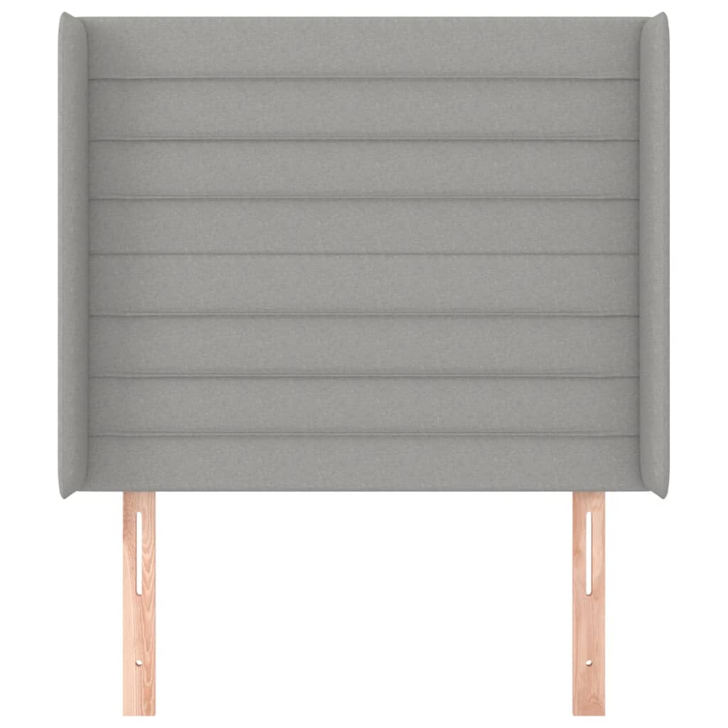 Hoofdbord met randen 93x16x118/128 cm stof lichtgrijs is nu te koop bij PeponiXL, paradijselijk wonen!