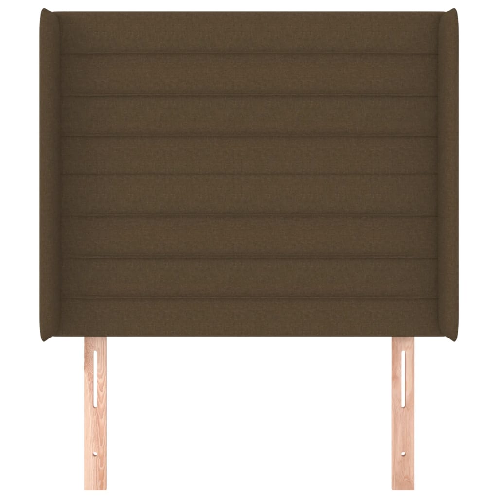 Hoofdbord met randen 93x16x118/128 cm stof donkerbruin is nu te koop bij PeponiXL, paradijselijk wonen!