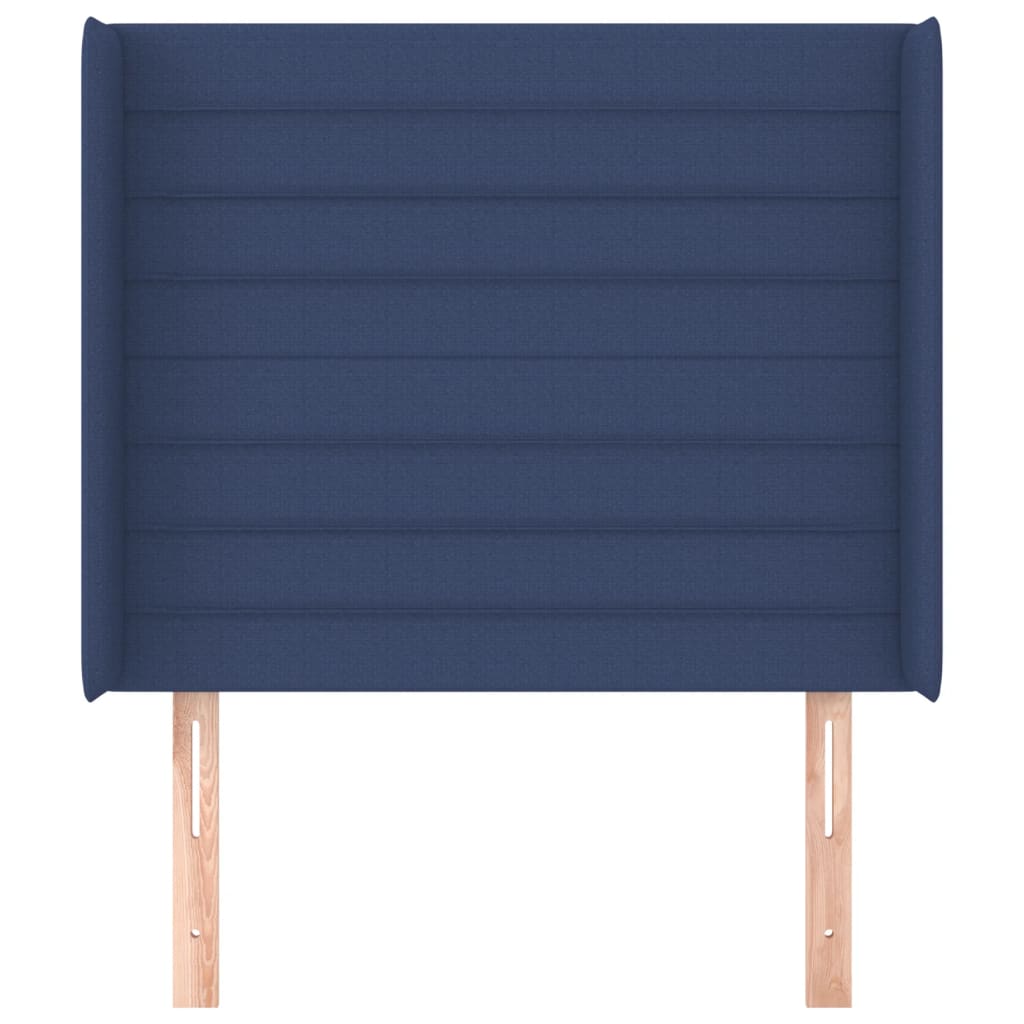 Hoofdbord met randen 93x16x118/128 cm stof blauw is nu te koop bij PeponiXL, paradijselijk wonen!