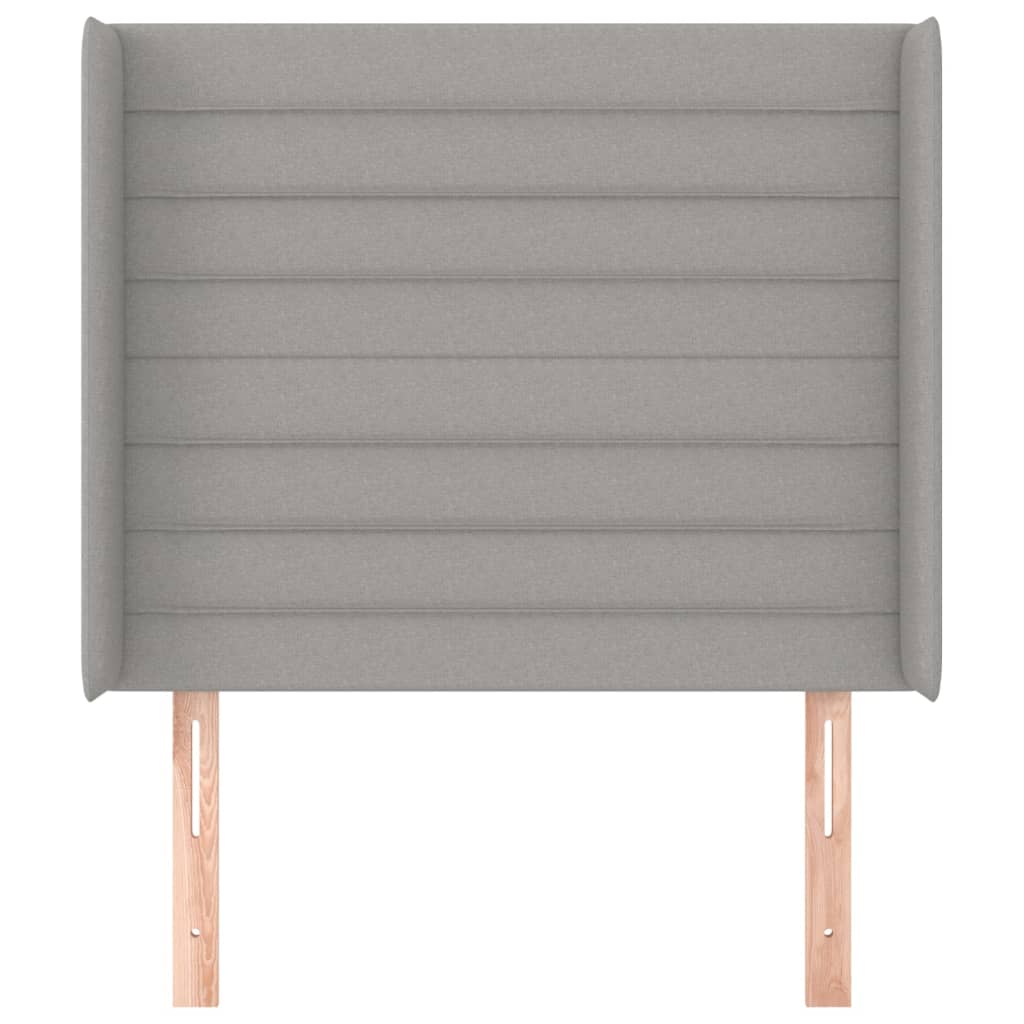 Hoofdbord met randen 103x16x118/128 cm stof lichtgrijs is nu te koop bij PeponiXL, paradijselijk wonen!