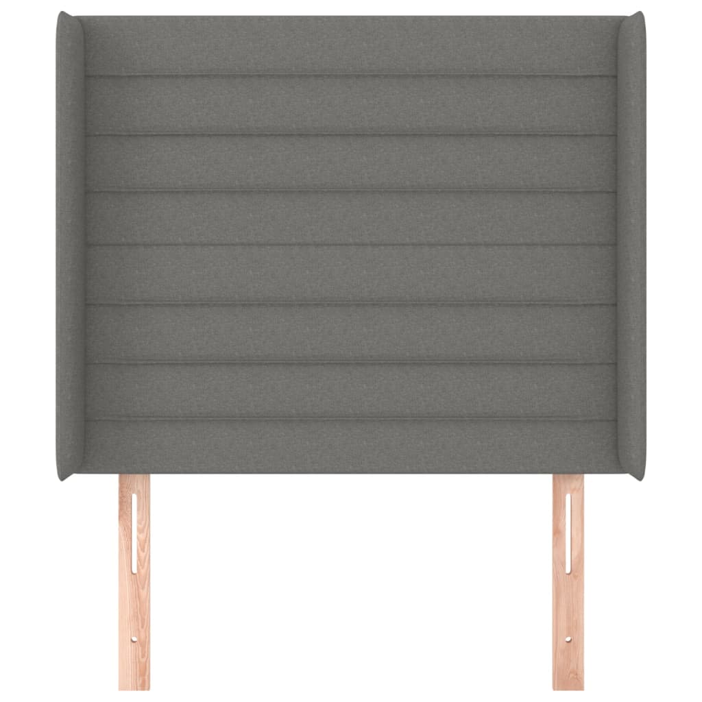 Hoofdbord met randen 103x16x118/128 cm stof donkergrijs is nu te koop bij PeponiXL, paradijselijk wonen!